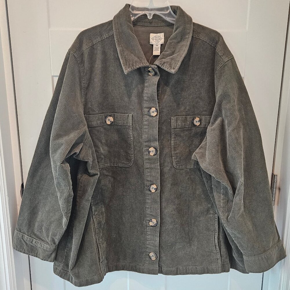 Womans 3X St Johns Bay Corduroy Buttondown Jacket. NWT